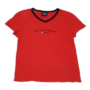 Polo Ralph Lauren Women Red Short Sleeve T-Shirt Small
